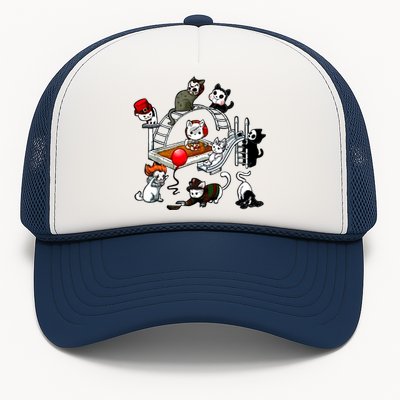 Funny Cat Horror Cute For Cat Kitty Lovers Happy Halloween Trucker Hat