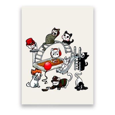 Funny Cat Horror Cute For Cat Kitty Lovers Happy Halloween Poster