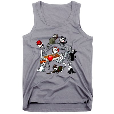 Funny Cat Horror Cute For Cat Kitty Lovers Happy Halloween Tank Top