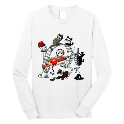 Funny Cat Horror Cute For Cat Kitty Lovers Happy Halloween Long Sleeve Shirt