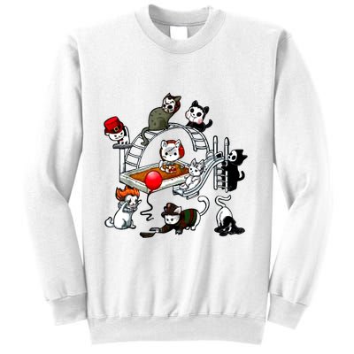 Funny Cat Horror Cute For Cat Kitty Lovers Happy Halloween Sweatshirt