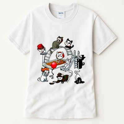 Funny Cat Horror Cute For Cat Kitty Lovers Happy Halloween Tall T-Shirt