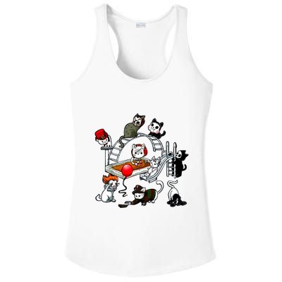 Funny Cat Horror Cute For Cat Kitty Lovers Happy Halloween Ladies PosiCharge Competitor Racerback Tank