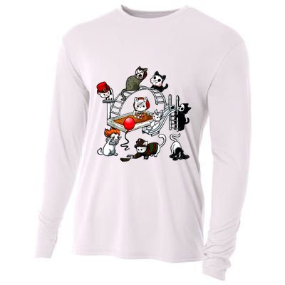 Funny Cat Horror Cute For Cat Kitty Lovers Happy Halloween Cooling Performance Long Sleeve Crew
