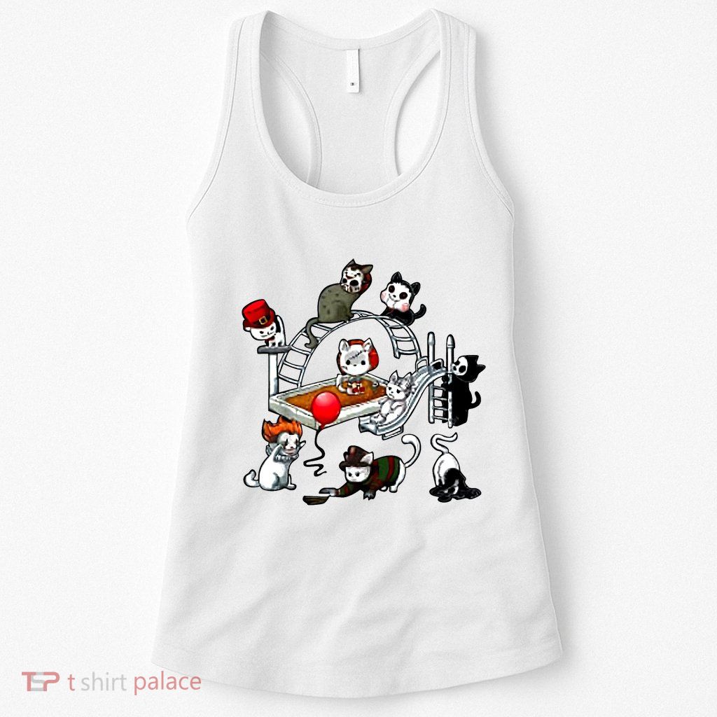 Funny Cat Horror Cute For Cat Kitty Lovers Happy Halloween Womens Tank Top