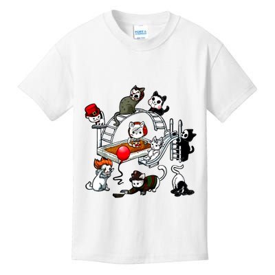Funny Cat Horror Cute For Cat Kitty Lovers Happy Halloween Kids T-Shirt