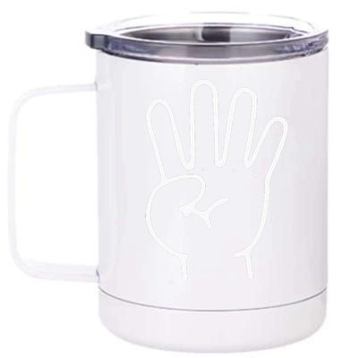 Finger Count Hand 4 Years Old 4th Birthday For 12 oz Stainless Steel Tumbler Cup