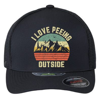 Funny Camping Hiking Outdoors I Love Peeing Outside Flexfit Unipanel Trucker Cap