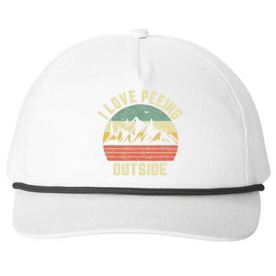 Funny Camping Hiking Outdoors I Love Peeing Outside Snapback Five-Panel Rope Hat