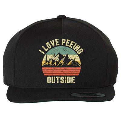 Funny Camping Hiking Outdoors I Love Peeing Outside Wool Snapback Cap