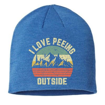 Funny Camping Hiking Outdoors I Love Peeing Outside Sustainable Beanie