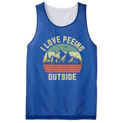 Funny Camping Hiking Outdoors I Love Peeing Outside Mesh Reversible Basketball Jersey Tank