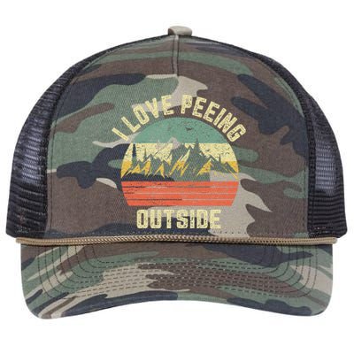 Funny Camping Hiking Outdoors I Love Peeing Outside Retro Rope Trucker Hat Cap