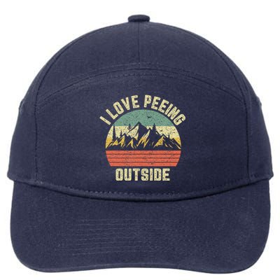 Funny Camping Hiking Outdoors I Love Peeing Outside 7-Panel Snapback Hat