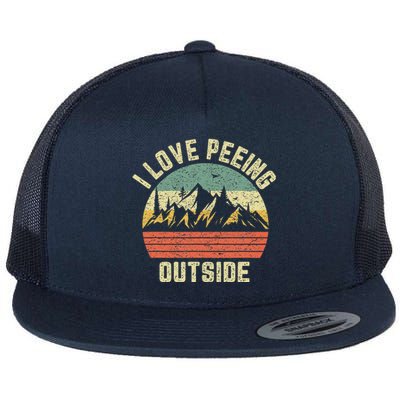 Funny Camping Hiking Outdoors I Love Peeing Outside Flat Bill Trucker Hat