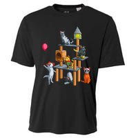 Funny Cat Horror Movies Cute Halloween For Cat Kitty Lovers Cooling Performance Crew T-Shirt