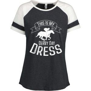 Funny Classic Horse Kentucky This Is My Derby Day Dress Meaningful Gift Enza Ladies Jersey Colorblock Tee