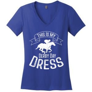 Funny Classic Horse Kentucky This Is My Derby Day Dress Meaningful Gift Women's V-Neck T-Shirt