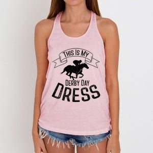 Funny Classic Horse Kentucky This Is My Derby Day Dress Meaningful Gift Women's Knotted Racerback Tank