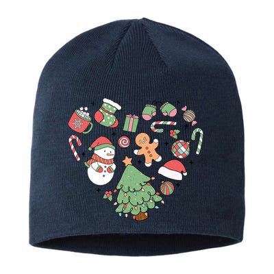 Festive Christmas Heart Holiday Sustainable Beanie