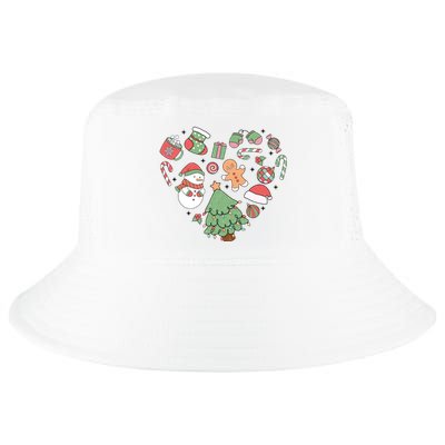 Festive Christmas Heart Holiday Cool Comfort Performance Bucket Hat