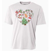 Festive Christmas Heart Holiday Cooling Performance Crew T-Shirt