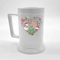 Festive Christmas Heart Holiday Beer Stein