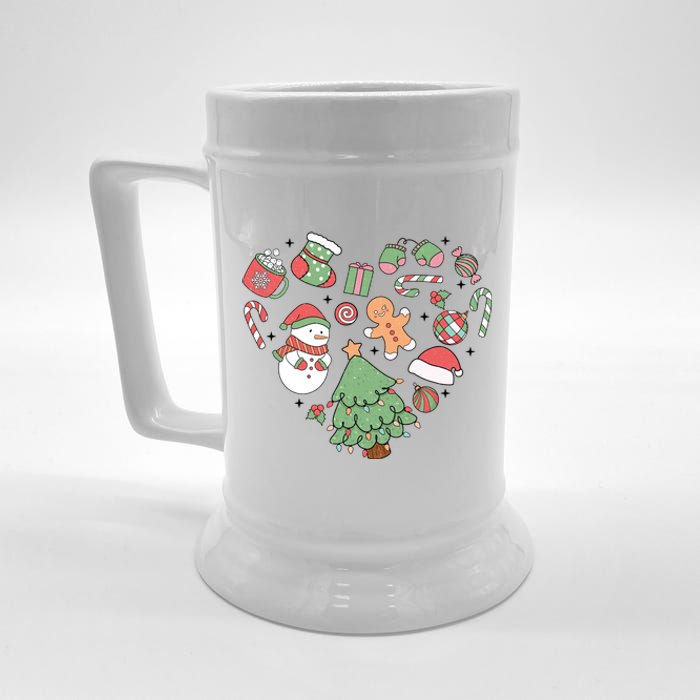 Festive Christmas Heart Holiday Beer Stein