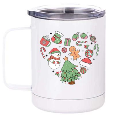 Festive Christmas Heart Holiday 12 oz Stainless Steel Tumbler Cup