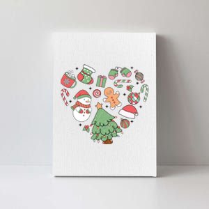 Festive Christmas Heart Holiday Canvas