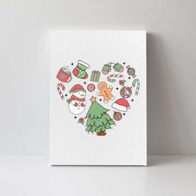 Festive Christmas Heart Holiday Canvas