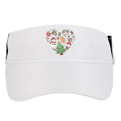 Festive Christmas Heart Holiday Adult Drive Performance Visor