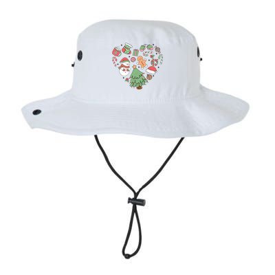 Festive Christmas Heart Holiday Legacy Cool Fit Booney Bucket Hat