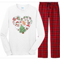 Festive Christmas Heart Holiday Long Sleeve Pajama Set