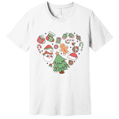 Festive Christmas Heart Holiday Premium T-Shirt