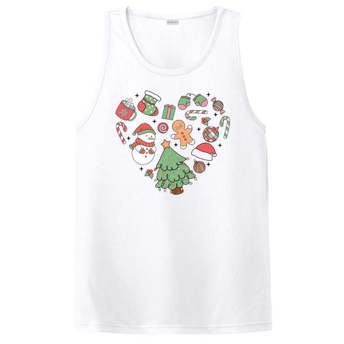 Festive Christmas Heart Holiday PosiCharge Competitor Tank