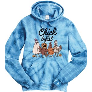 Funny Chicken Halloween Pumpkin Chick Or Treat Chicken Lovers Tie Dye Hoodie