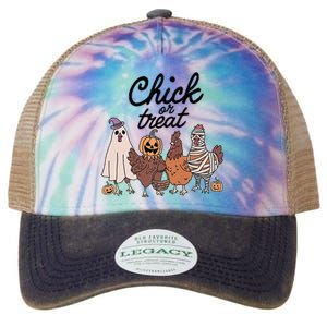 Funny Chicken Halloween Pumpkin Chick Or Treat Chicken Lovers Legacy Tie Dye Trucker Hat