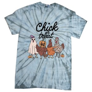 Funny Chicken Halloween Pumpkin Chick Or Treat Chicken Lovers Tie-Dye T-Shirt