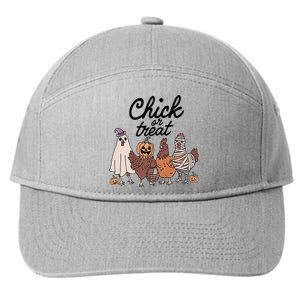 Funny Chicken Halloween Pumpkin Chick Or Treat Chicken Lovers 7-Panel Snapback Hat