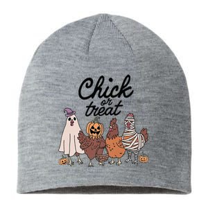 Funny Chicken Halloween Pumpkin Chick Or Treat Chicken Lovers Sustainable Beanie