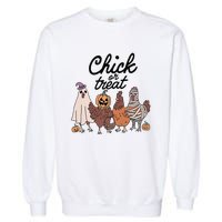 Funny Chicken Halloween Pumpkin Chick Or Treat Chicken Lovers Garment-Dyed Sweatshirt