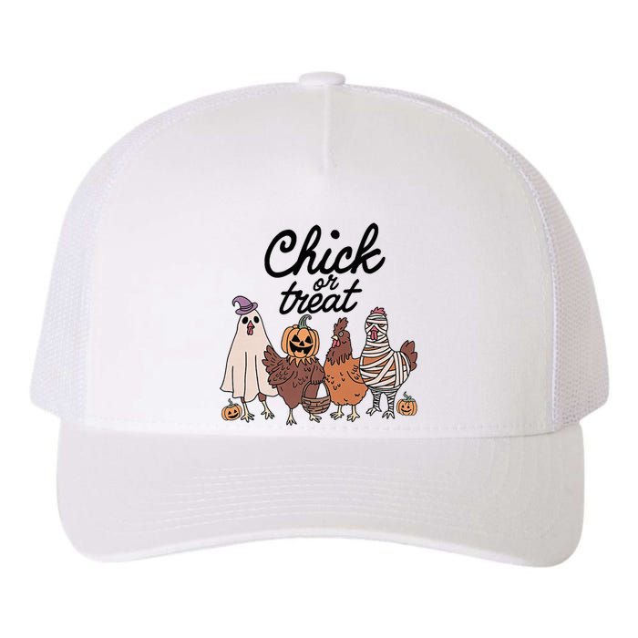 Funny Chicken Halloween Pumpkin Chick Or Treat Chicken Lovers Yupoong Adult 5-Panel Trucker Hat