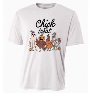 Funny Chicken Halloween Pumpkin Chick Or Treat Chicken Lovers Cooling Performance Crew T-Shirt