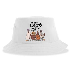 Funny Chicken Halloween Pumpkin Chick Or Treat Chicken Lovers Sustainable Bucket Hat