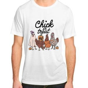 Funny Chicken Halloween Pumpkin Chick Or Treat Chicken Lovers Adult ChromaSoft Performance T-Shirt