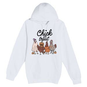 Funny Chicken Halloween Pumpkin Chick Or Treat Chicken Lovers Premium Pullover Hoodie