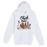 Funny Chicken Halloween Pumpkin Chick Or Treat Chicken Lovers Premium Pullover Hoodie