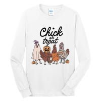 Funny Chicken Halloween Pumpkin Chick Or Treat Chicken Lovers Tall Long Sleeve T-Shirt