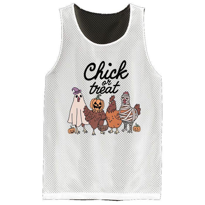 Funny Chicken Halloween Pumpkin Chick Or Treat Chicken Lovers Mesh Reversible Basketball Jersey Tank